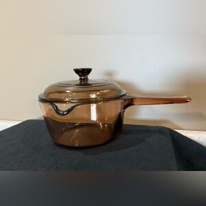 2pc CORNING Vision AMBER 1 L Saucepan LID Glass
